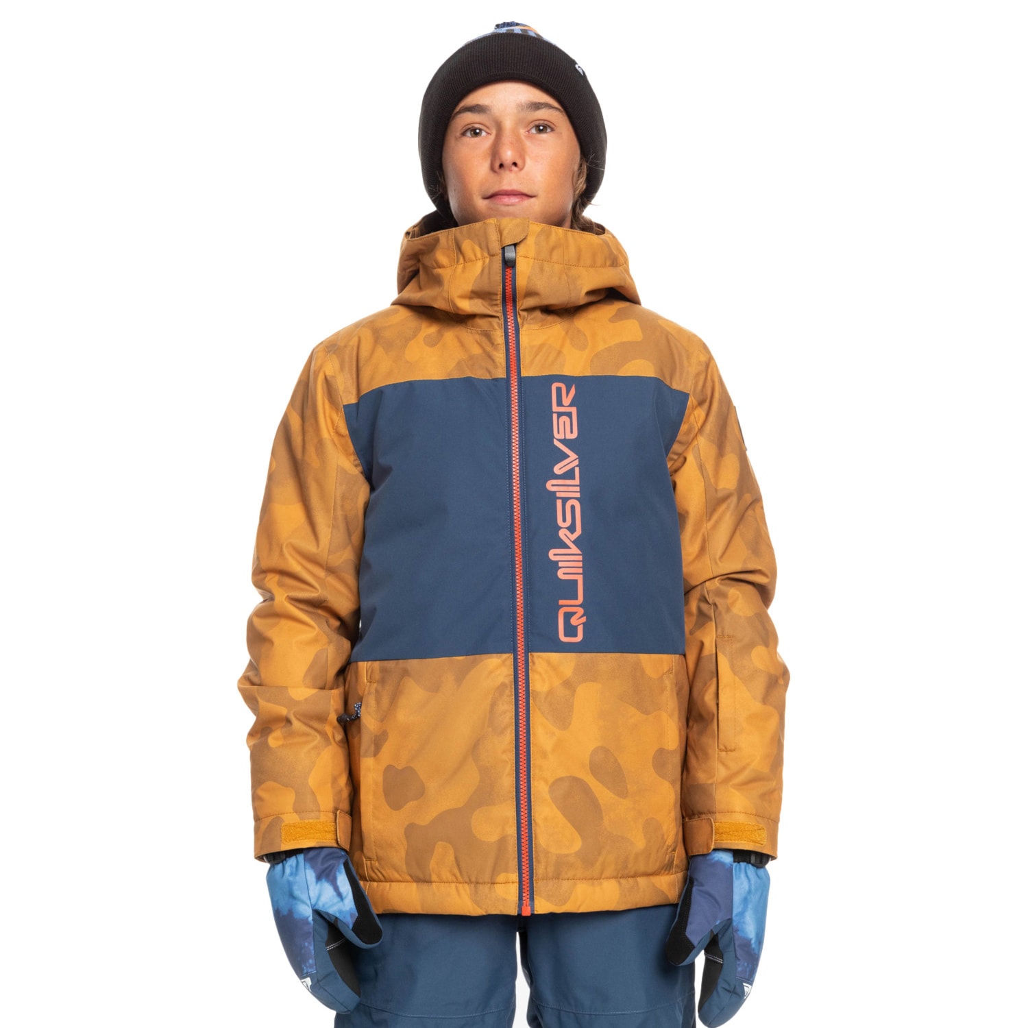 Bunda na snowboard Quiksilver Side Hit Youth buckthorn brown fade out ...
