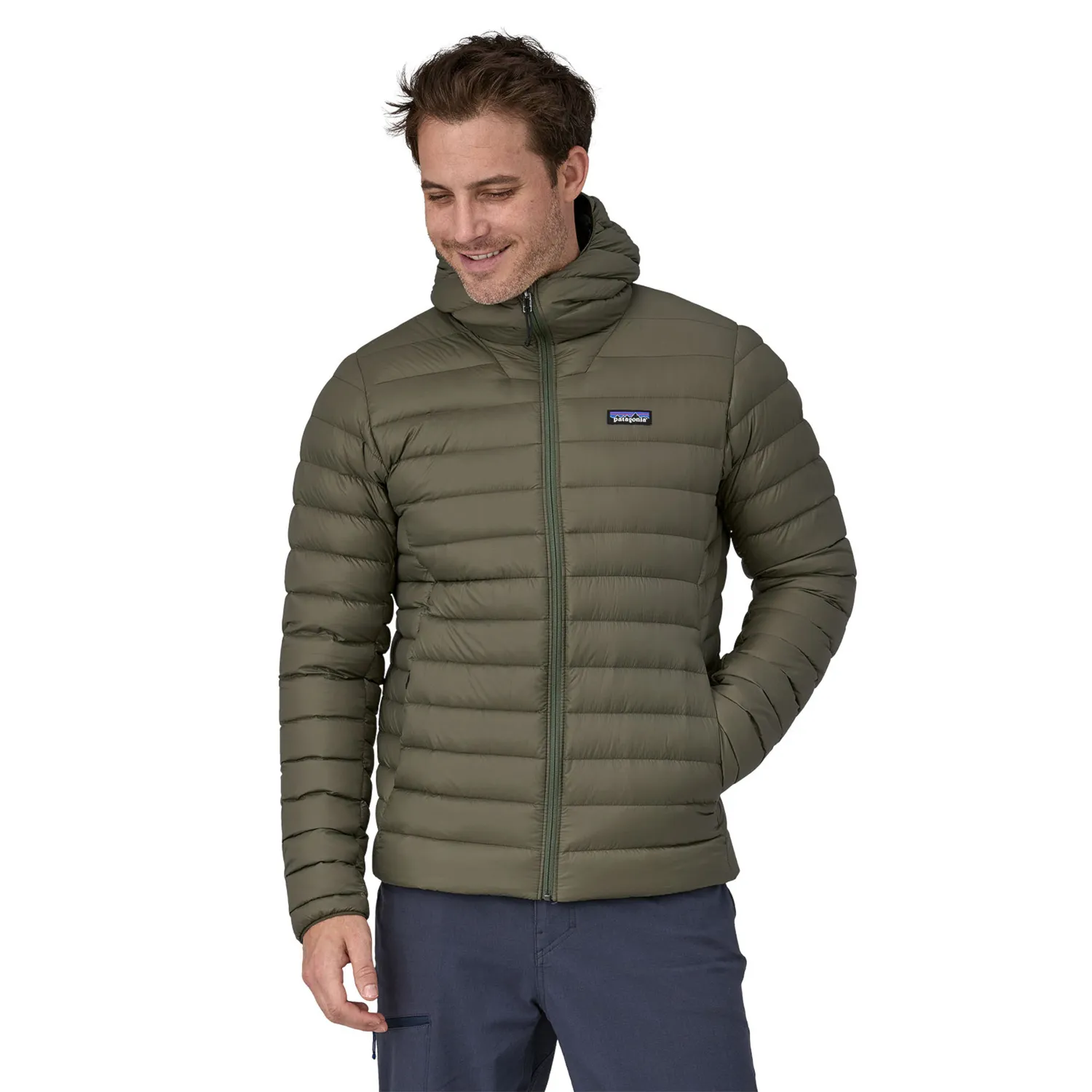Kurtka zimowa do miasta Patagonia M's Down Sweater Hoody basin green 2024 - 1