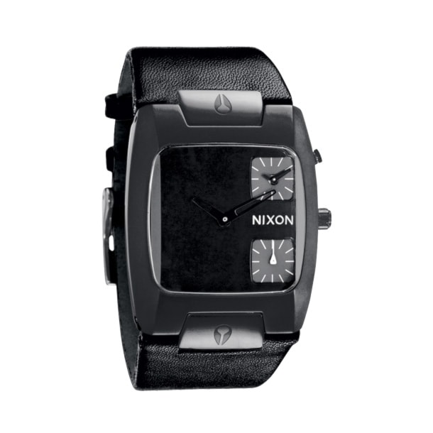 Watch Nixon Banks Leather all black | Snowboard Zezula