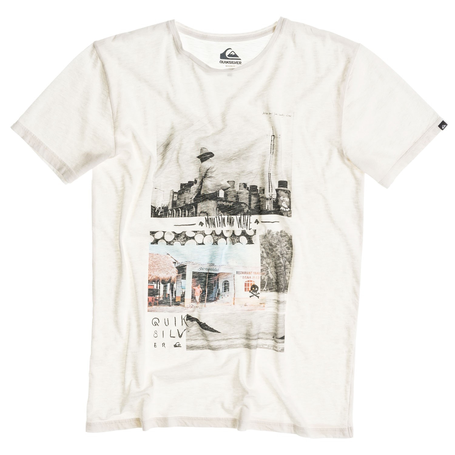 Tričko Quiksilver Slub Montage snow white 2015 - 1