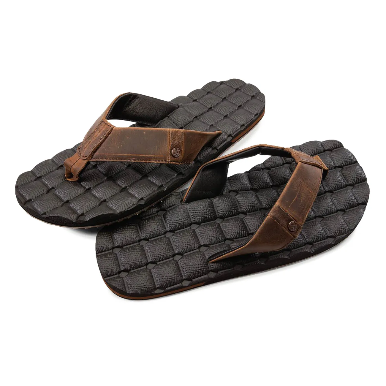 Žabky Volcom Recliner Leather vintage brown 2020 - 1