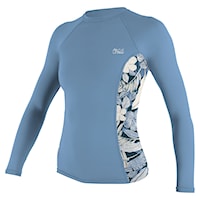 Lycra O'Neill Wms Side Print L/S Rash fade denim/palmen to tropical 2025
