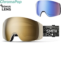 Snowboardové okuliare Smith 4D Mag chalk space invader | cp sun black gold m+cp storm blue 2026