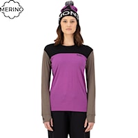 Koszulka Mons Royale Wms Yotei Merino LS purple bolt/walnut/black 2026