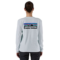 T-shirt Patagonia W's L/S P-6 Logo Responsibili-Tee white 2025