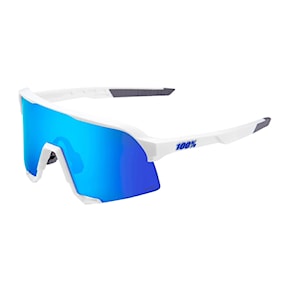 Bike Sunglasses and Goggles 100% S3 matte white |  hiper blue multilayer mirror 2024