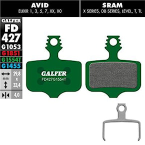 Brake Pads Galfer Pro FD427 G1554T Avid/SRAM/Braking/Lewis