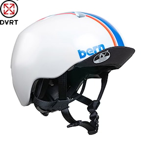 Kask rowerowy Bern Nino DVRT satin white racing stripe 2025