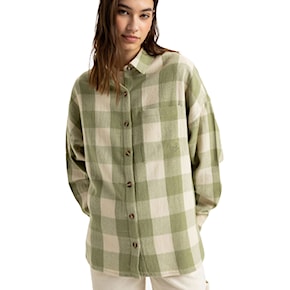 Shirt Roxy Lets Get Away oil green be bold plaid 2024