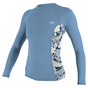 Lycra O'Neill Wms Side Print L/S Rash fade denim/palmen to tropical 2025