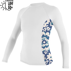 Lycra O'Neill Wms Side Print L/S Rash Guard white/christina floral 2023