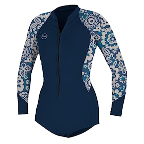 Wetsuit O'Neill Wms Bahia 2/1 Front Zip L/S Short Spring french navy/christina floral 2023