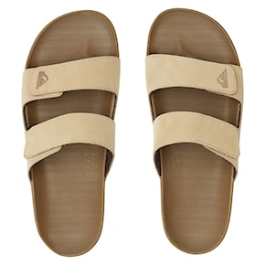 Slide Sandals Quiksilver Rivi Leather Double Adjust tan 1 2023