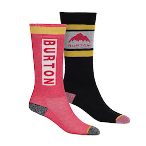 Snowboard Socks Burton Kids Weekend Midweight 2Pk azalea pink 2025