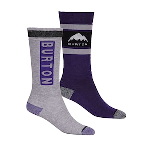 Snowboard Socks Burton Kids Weekend Midweight 2Pk imperial purple 2025