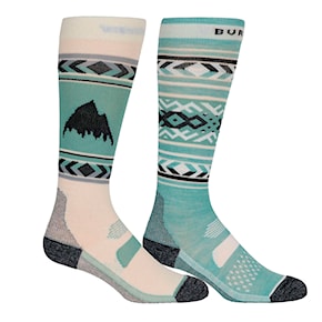 Snowboard Socks Burton Wms Performance Lightweight 2Pk petrol green 2025