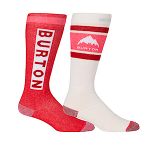 Snowboard Socks Burton Wms Weekend Midweight 2Pk deep red 2025