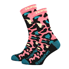 Ponožky Horsefeathers Cheetaha coral 2022/2023