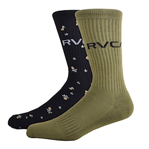 Ponožky RVCA 2Pk Tossed Fb Hc Crew black 2022