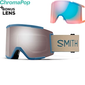 Snowboard Goggles Smith Squad XL granite blue | cp sun platinum mirror+cp storm blue 2025