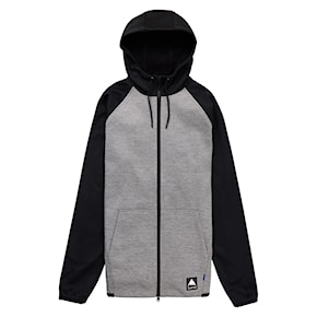 Technická mikina Burton Crown Weatherproof FZ grey heather/true black 2026