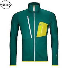 Technická mikina ORTOVOX Fleece Grid Jacket pacific green 2024