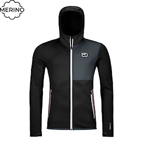 Technická mikina ORTOVOX Fleece Hoody black raven 2025