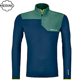 Technická mikina ORTOVOX Fleece Light Zip Neck deep ocean 2025