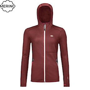 Technická mikina ORTOVOX Wms Fleece Hoody winetasting 2025