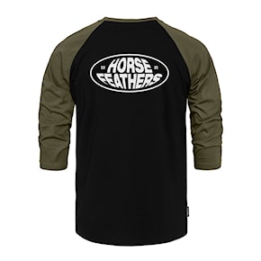 Tričko Horsefeathers Dynamo Raglan black/burnt olive 2025