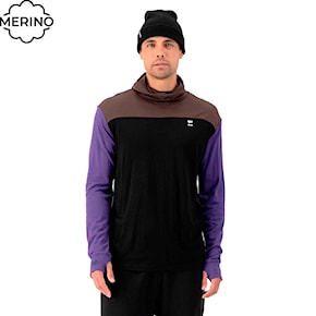 T-shirt Mons Royale Yotei Powder Hood Ls violet/cedar/black 2025