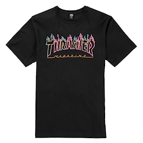 T-Shirt Thrasher Double Flame Neon Logo black 2022