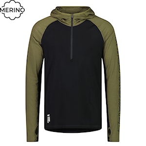 Mons Royale Temple Merino Air-Con Hood dark olive/black