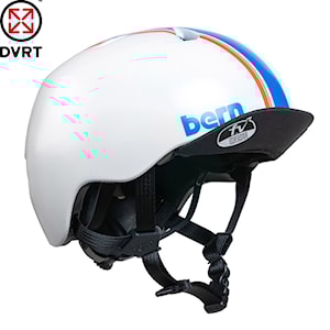 Bern Nino DVRT satin white racing stripe