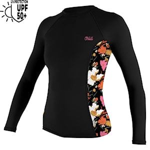 O'Neill Wms Side Print L/S Rash Guard black/bluemchen