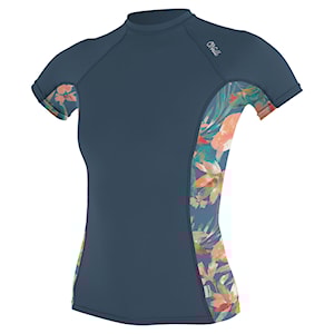 O'Neill Wms Side Print S/S Rash copen blue/painted tropics
