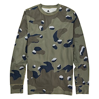 Tričko Burton Midweight Crew forest moss cookie camo 2024