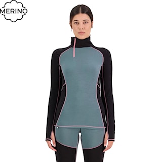 Tričko Mons Royale Wms Olympus Half Zip burnt sage/black 2023