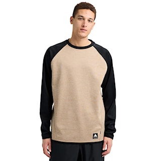 Technická mikina Burton Crown Weatherproof Crew summit taupe heather/true black 2026