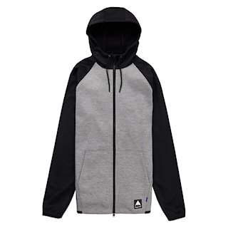 Technická mikina Burton Crown Weatherproof FZ grey heather/true black 2026