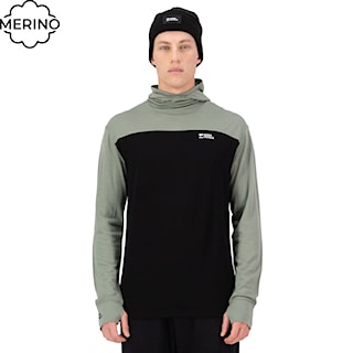 Tričko Mons Royale Yotei Merino Powder Hood LS willow/black 2026