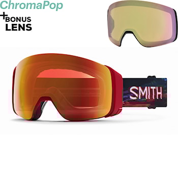 Smith 4D Mag Snow Goggles, Crimson Glitch Hunter Frame