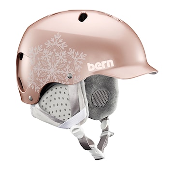 bern rose gold bike helmet Snowboard Helmet Bern Lenox satin rose gold snowflake