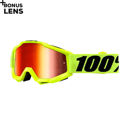 Okulary rowerowe 100% Accuri fluo yellow | red mirror 2020 - 1