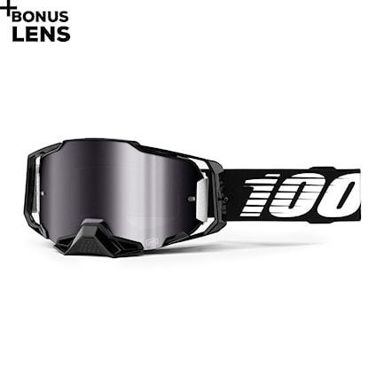 Okulary rowerowe 100% Armega black | silver flash mirror 2022 - 1