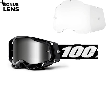 Bike Sunglasses and Goggles 100% Racecraft 2 black | mirror silver 2022 - 1