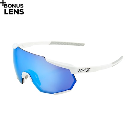 Bike Sunglasses and Goggles 100% Racetrap matte white | hiper blue multilayer mirror 2021 - 1