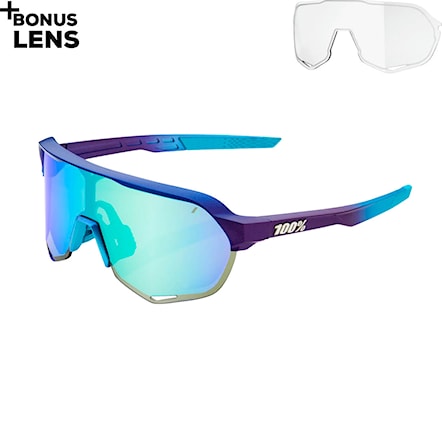 Bike Sunglasses and Goggles 100% S2 matte metallic into the fade | blue topaz mirror 2021 - 1