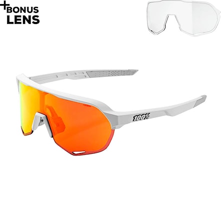 Bike Sunglasses and Goggles 100% S2 soft tact off white | hiper red multi mirror 2021 - 1