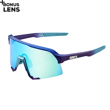 Bike Sunglasses and Goggles 100% S3 into the fade | blue topaz multilayer mirror 2020 - 1